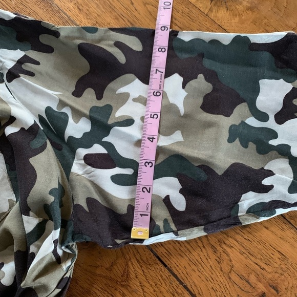 Miss LiLi Camouflage Button Pocket Detail Blouse - Picture 12 of 15